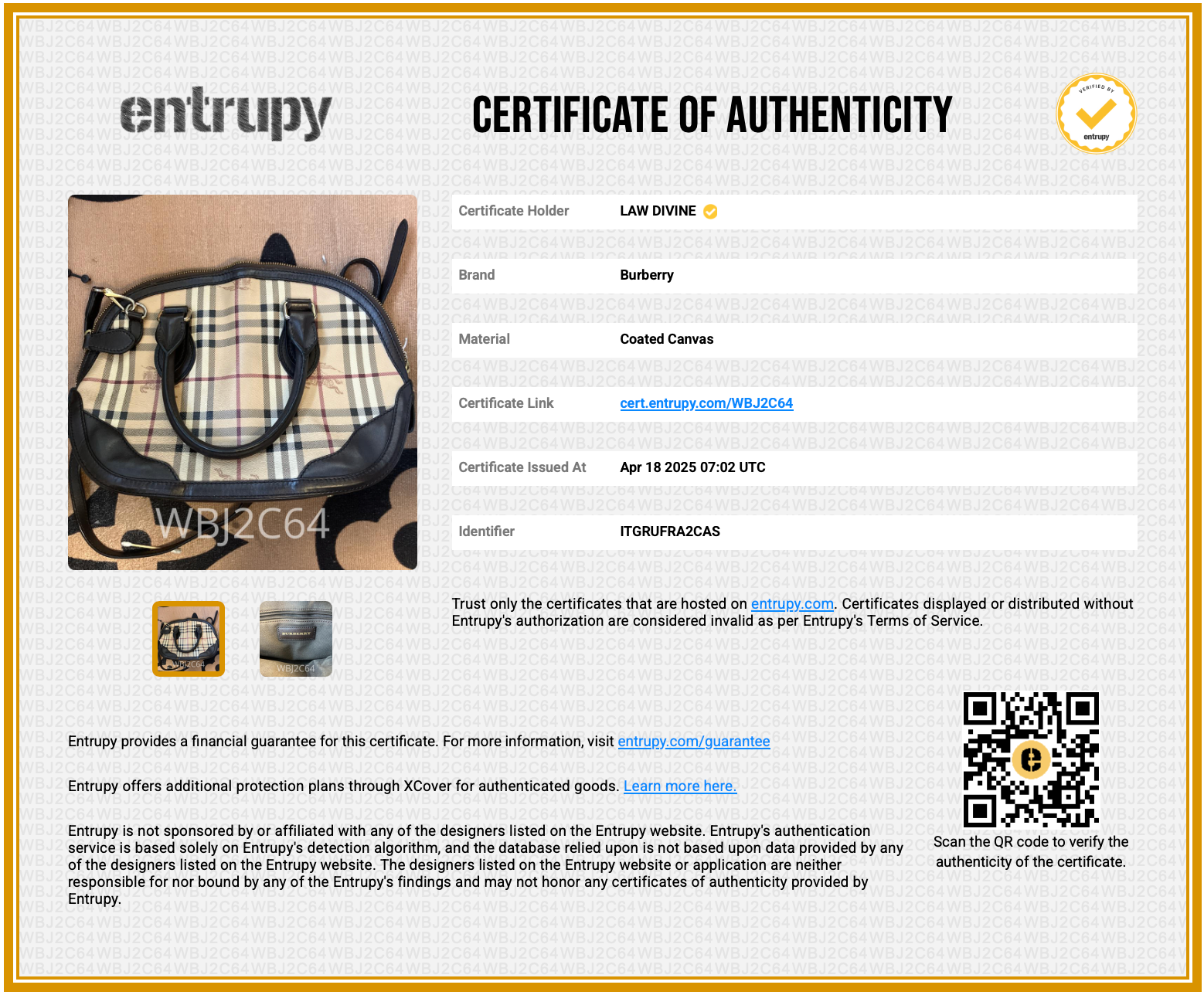 Bowling Bag Vintage Check Small