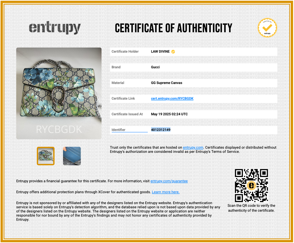 Dionysus Chain Wallet Blooms Print GG Coated Canvas Small