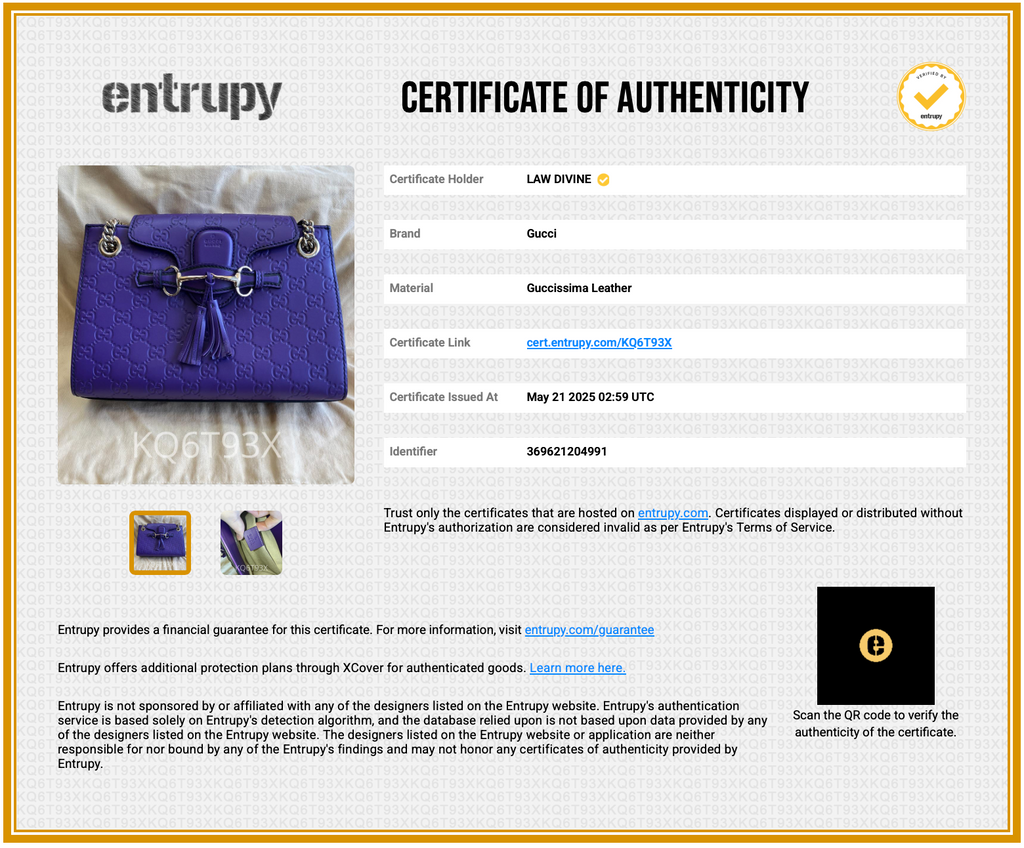 Guccissima Small Emily Chain Shoulder Bag Purple