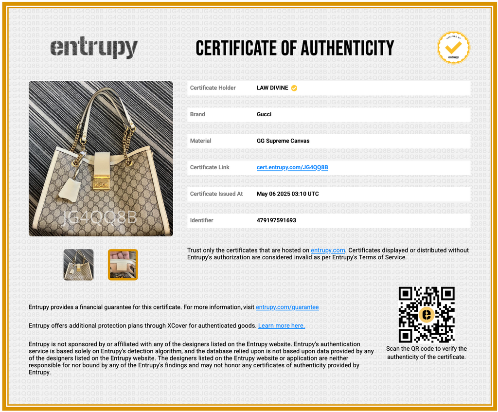 GG Supreme Monogram Medium Padlock Tote White
