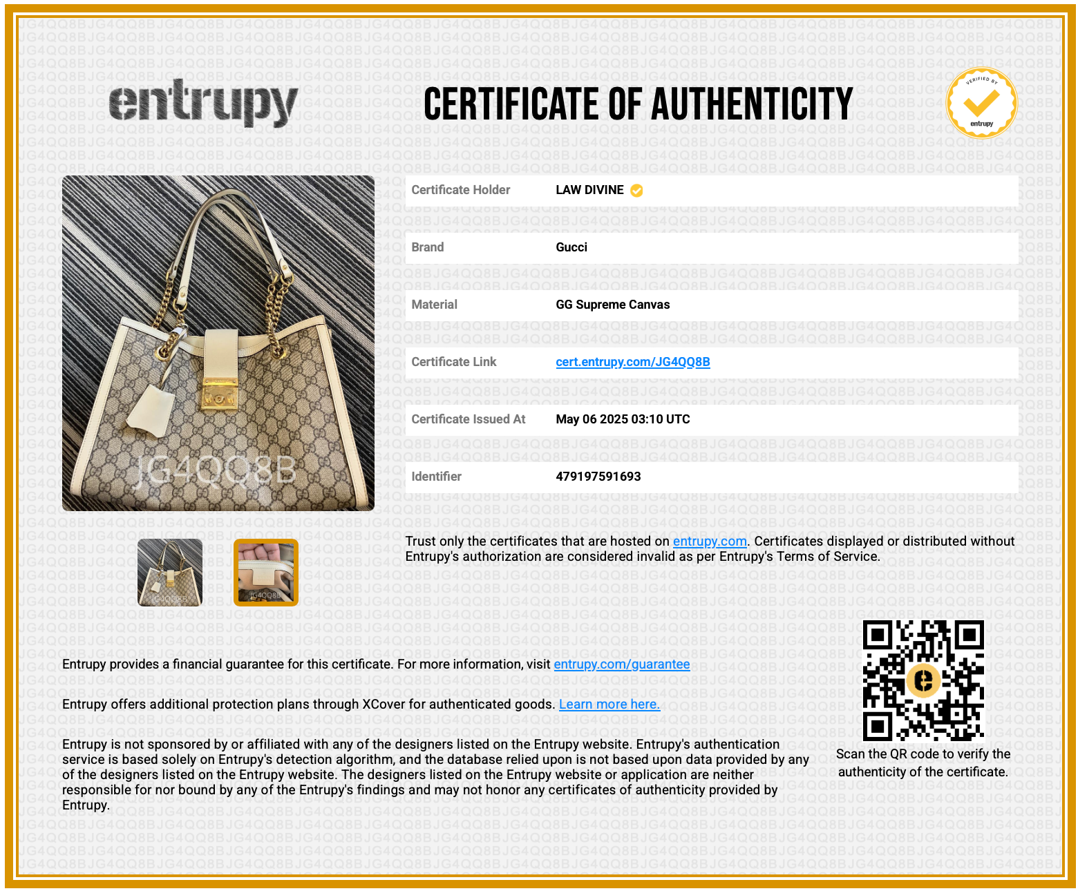 GG Supreme Monogram Medium Padlock Tote White