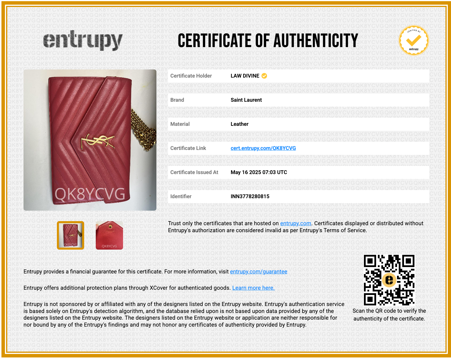 Classic Monogram Wallet on Chain Matelasse Chevron Leather Medium