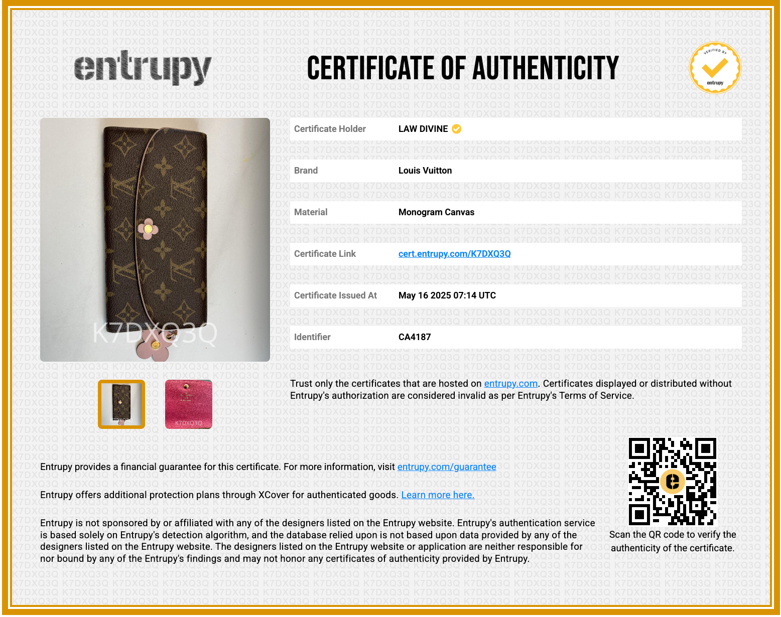 Bloom Flower Emilie Monogram Canvas Wallet