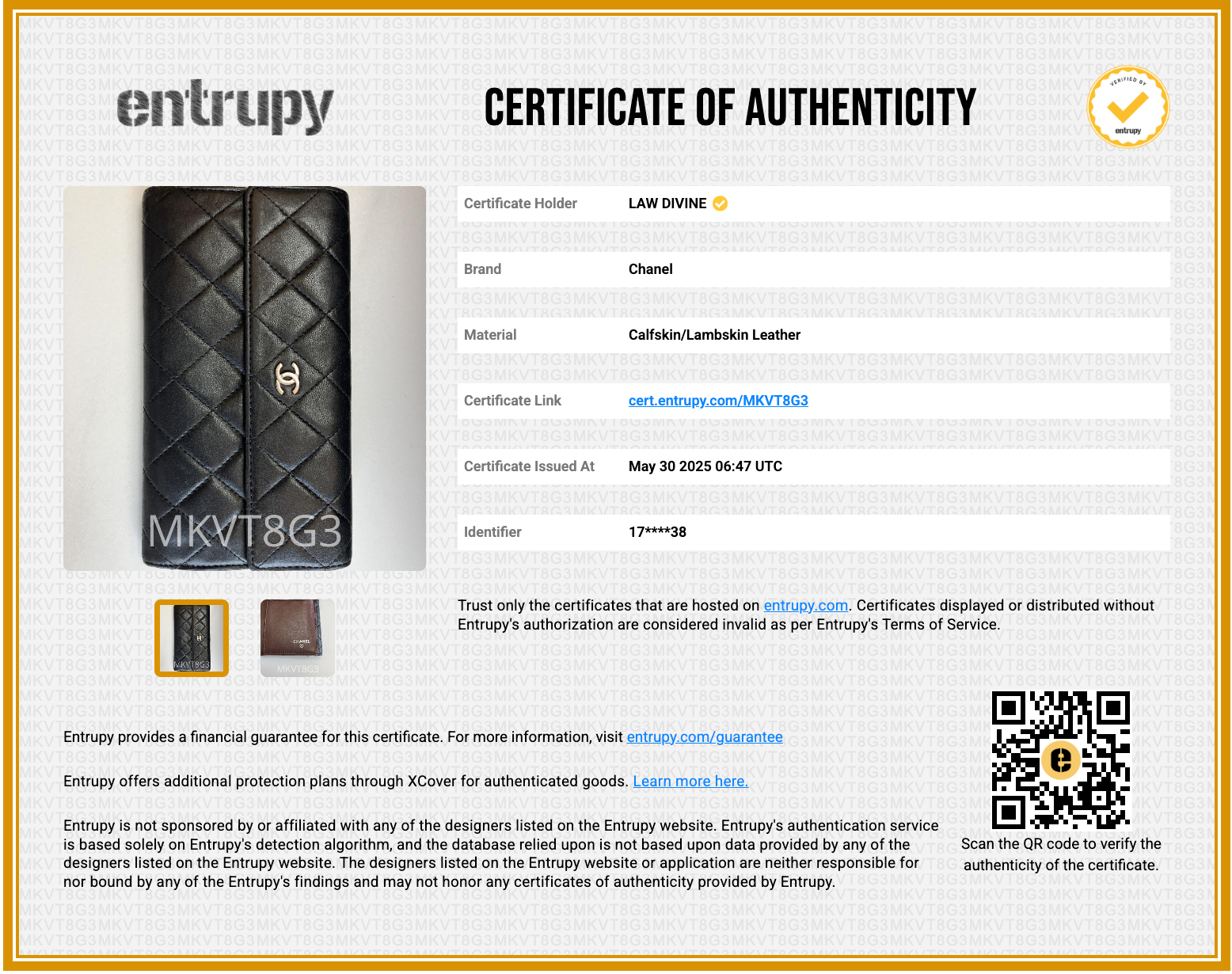 Bi-fold long wallet black gold matelasse