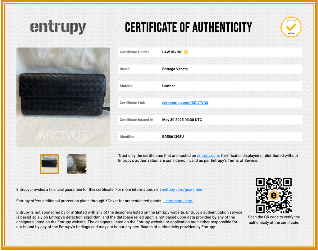 Black Intrecciato Leather Flap Continental Wallet