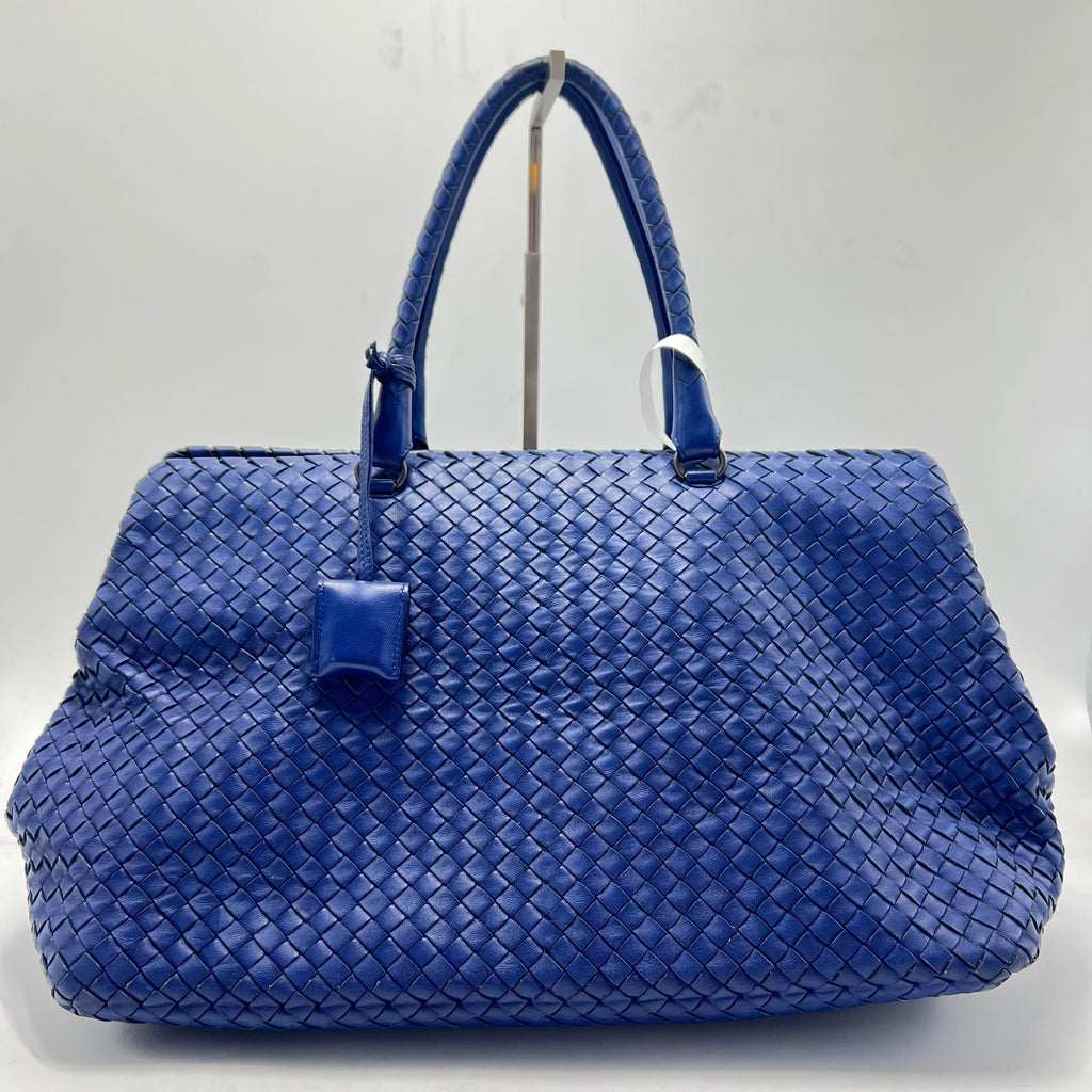 Nappa Intrecciato Brick Tote Celeste Twins