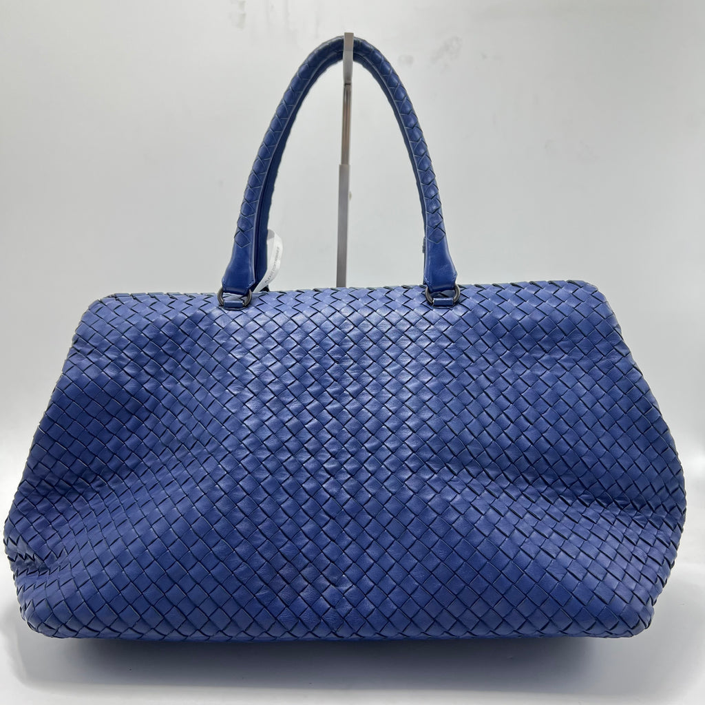 Nappa Intrecciato Brick Tote Celeste Twins