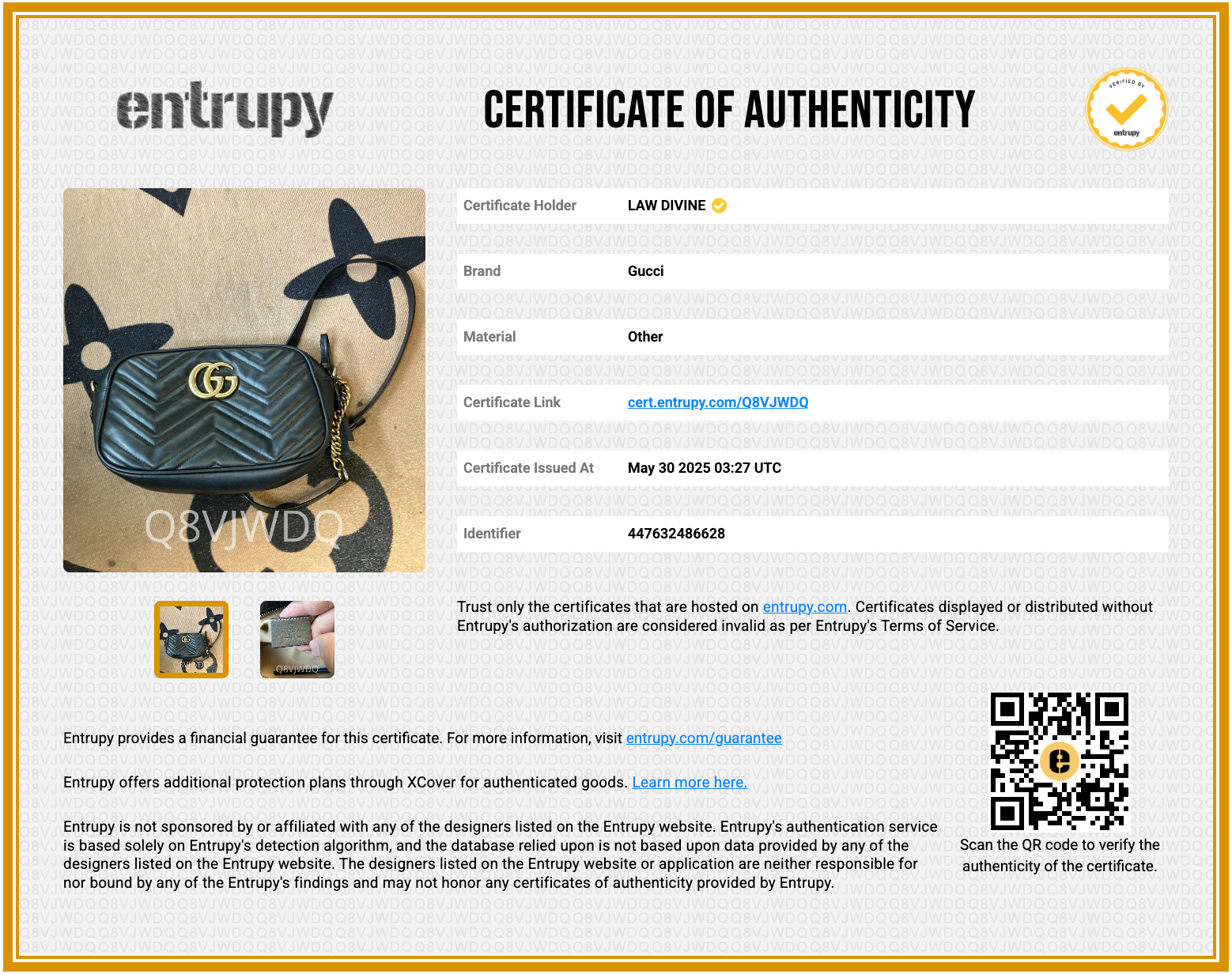 Calfskin Matelasse Small GG Marmont Chain Shoulder Bag Black