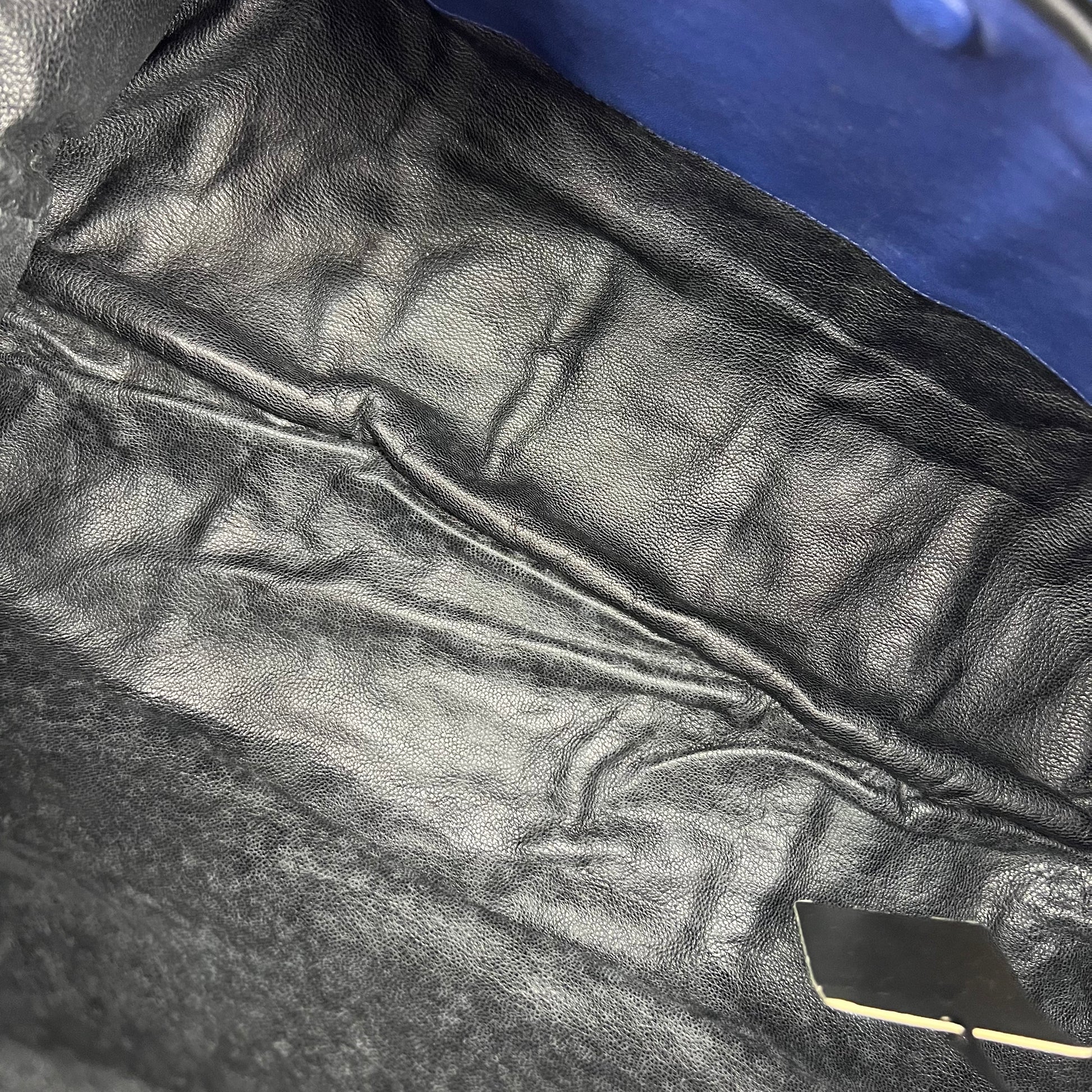Metallic Blue Leather Large Matelasse Tote twins