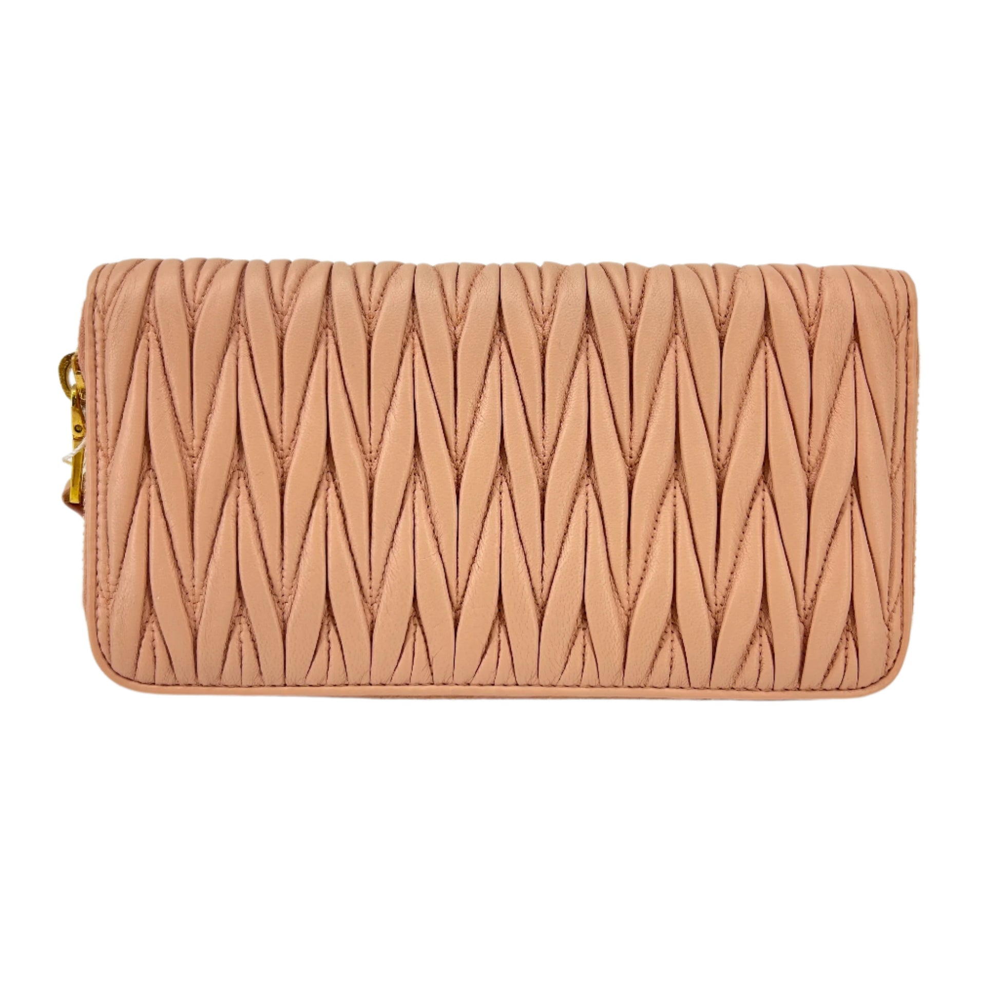 Zip Around Wallet Embellished Matelasse Leather Twins