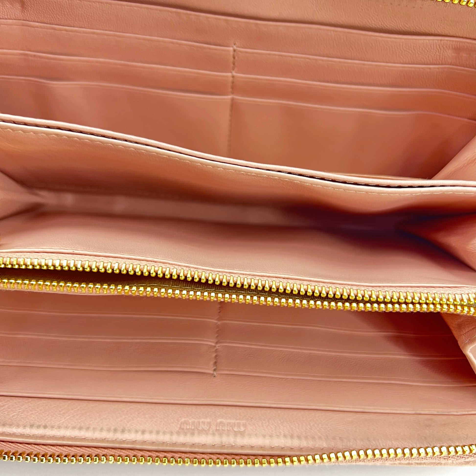 Zip Around Wallet Embellished Matelasse Leather Twins