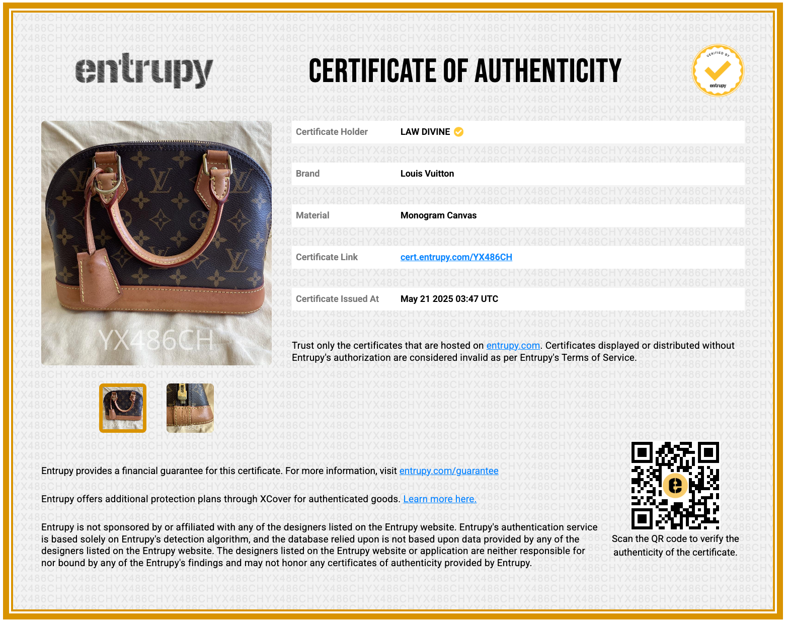 Alma Handbag Monogram Canvas BB