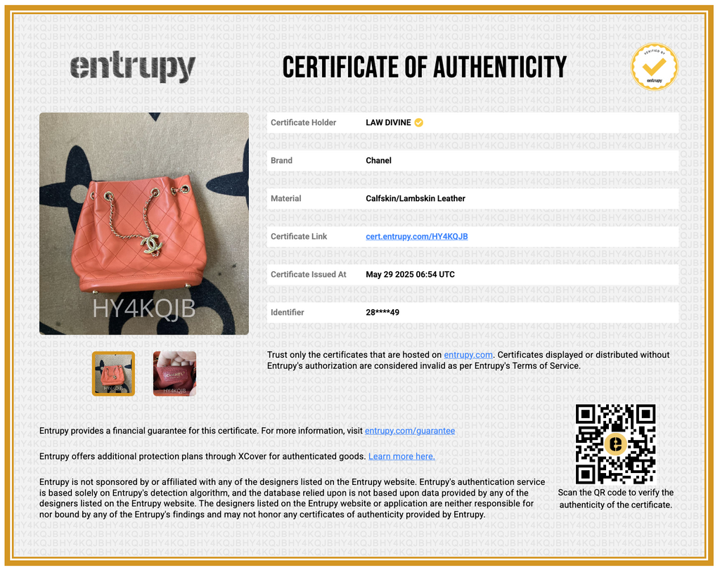 CC Drawstring Bucket Bag Quilted Calfskin Small