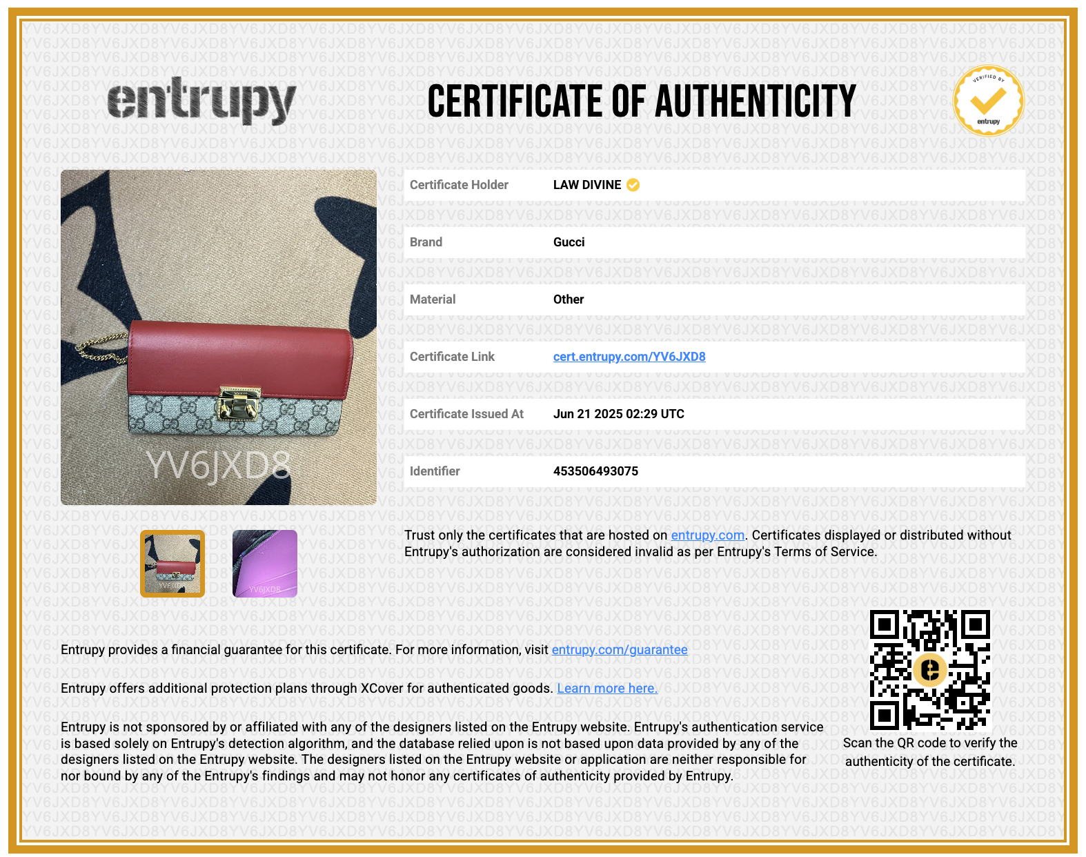 Padlock Continental Chain Wallet GG Coated Canvas and Leather Long