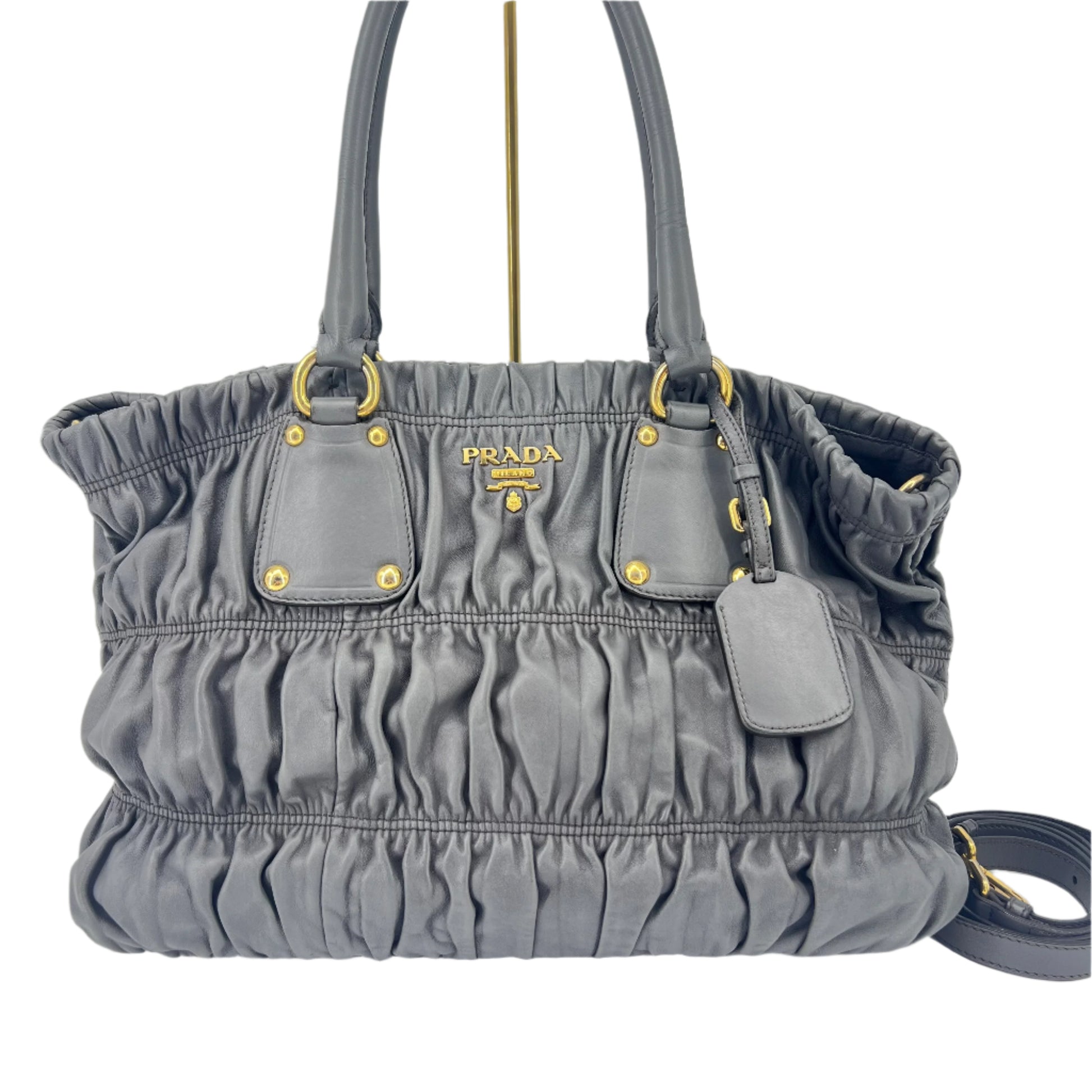 Gaufre Convertible Satchel Nappa Leather Medium Twins