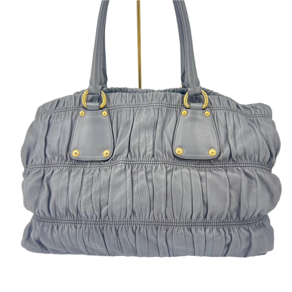 Gaufre Convertible Satchel Nappa Leather Medium Twins