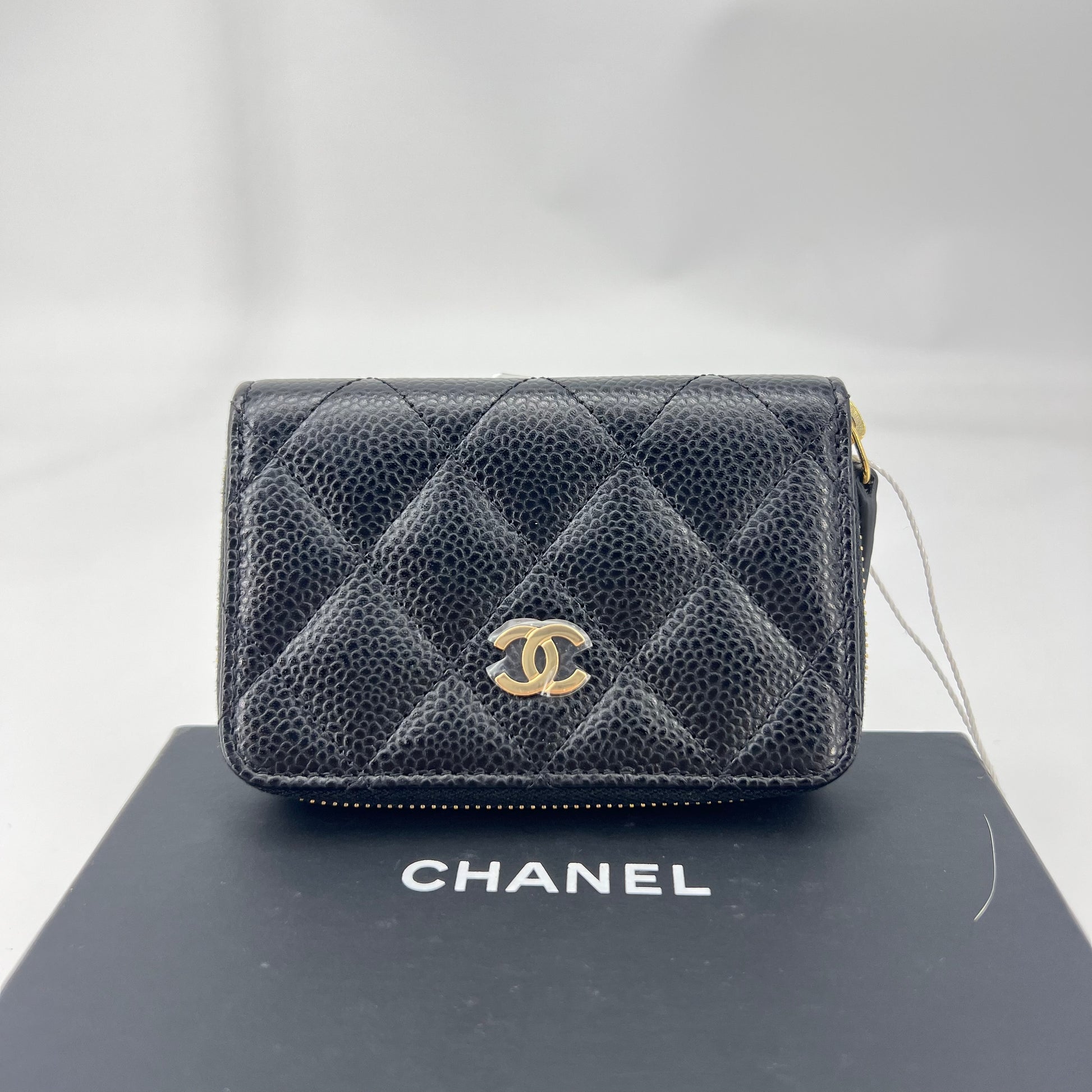 CC Zip Coin Purse Quilted Caviar Small Twins