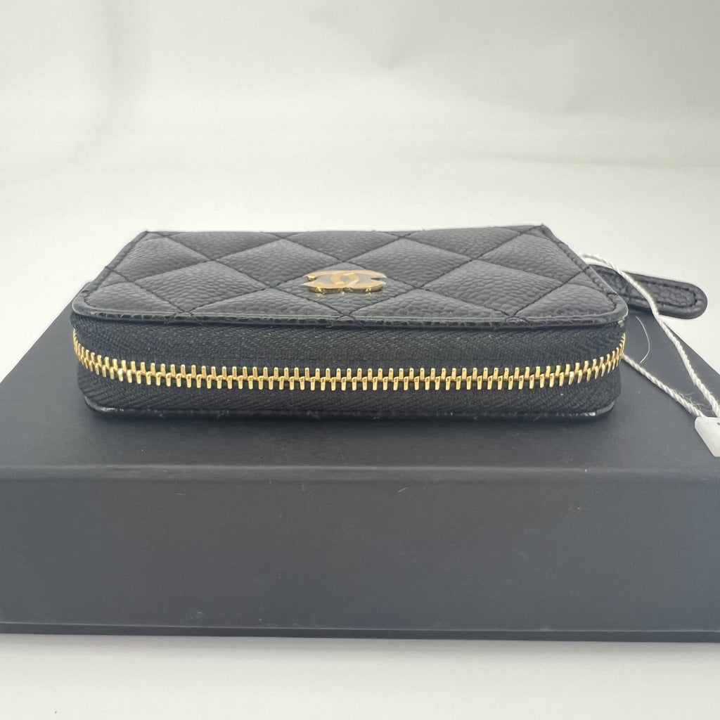 CC Zip Coin Purse Quilted Caviar Small Twins