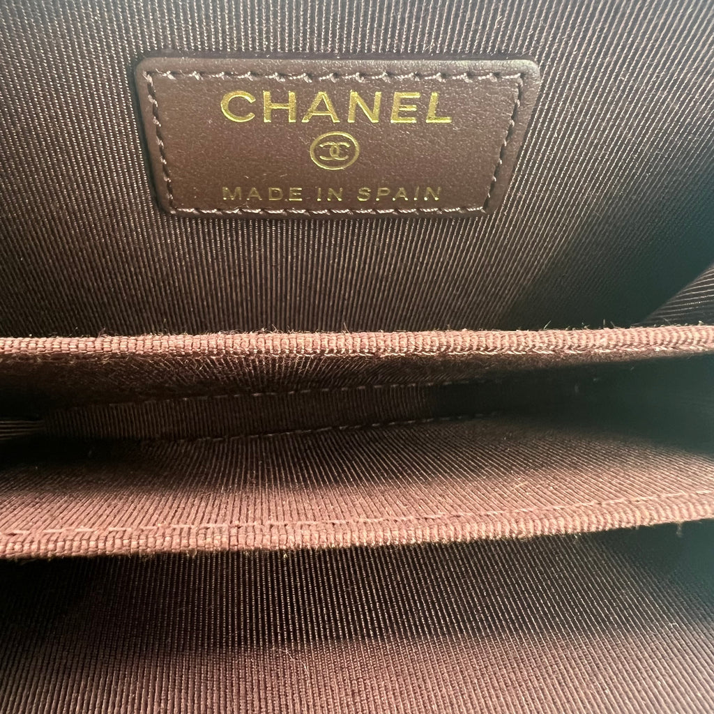 CC Zip Coin Purse Quilted Caviar Small Twins