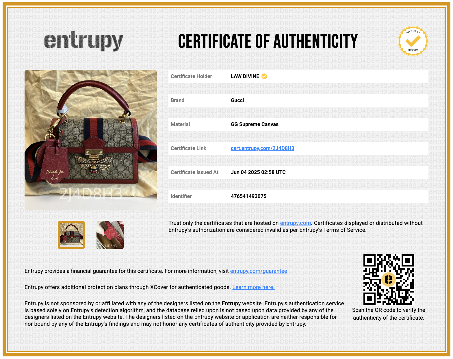 GG Supreme Monogram Small Queen Margaret Top Handle Bag Red