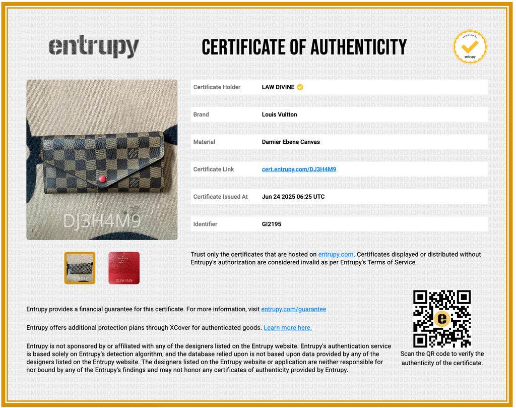Damier Ebene Josephine Wallet Red