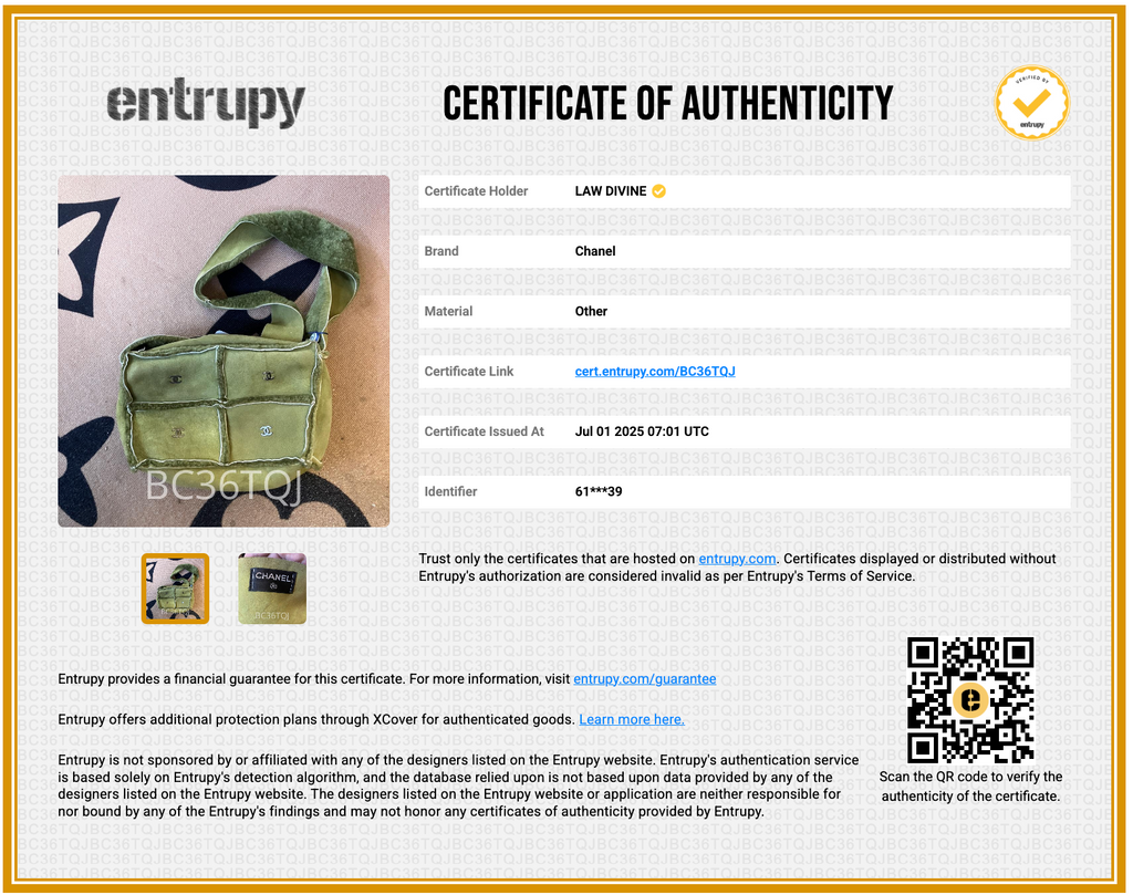 CC Logo Shoulder Bag Shearling and Suede Small