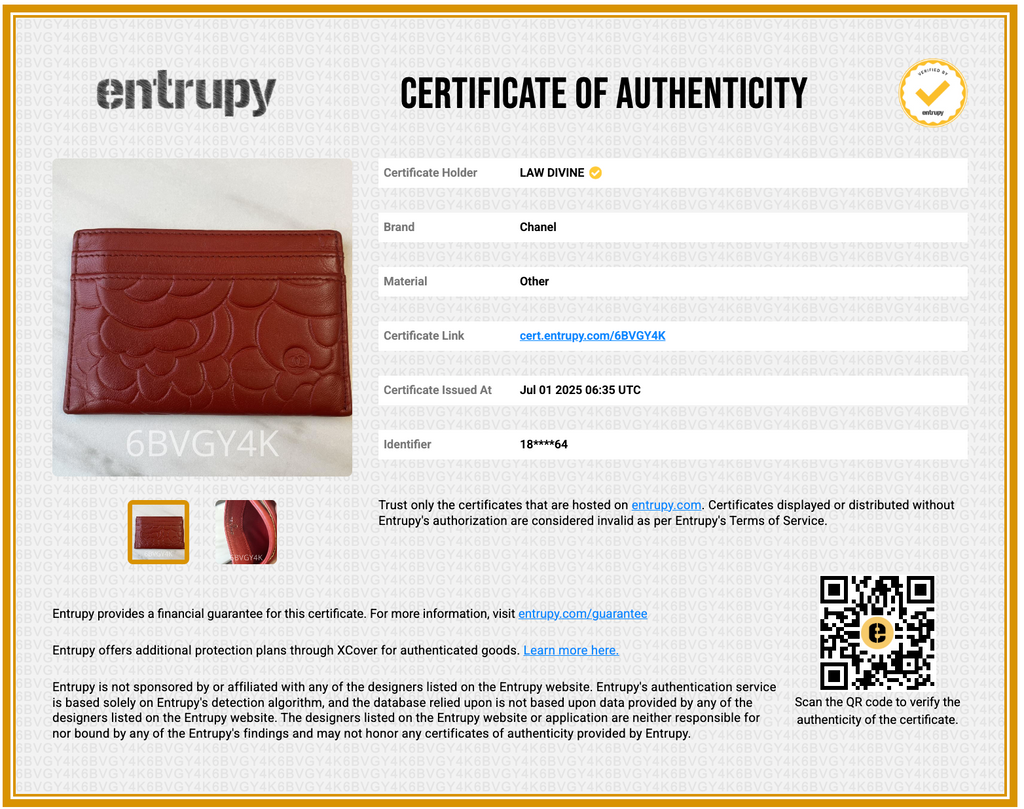 Lambskin Camellia Card Holder
