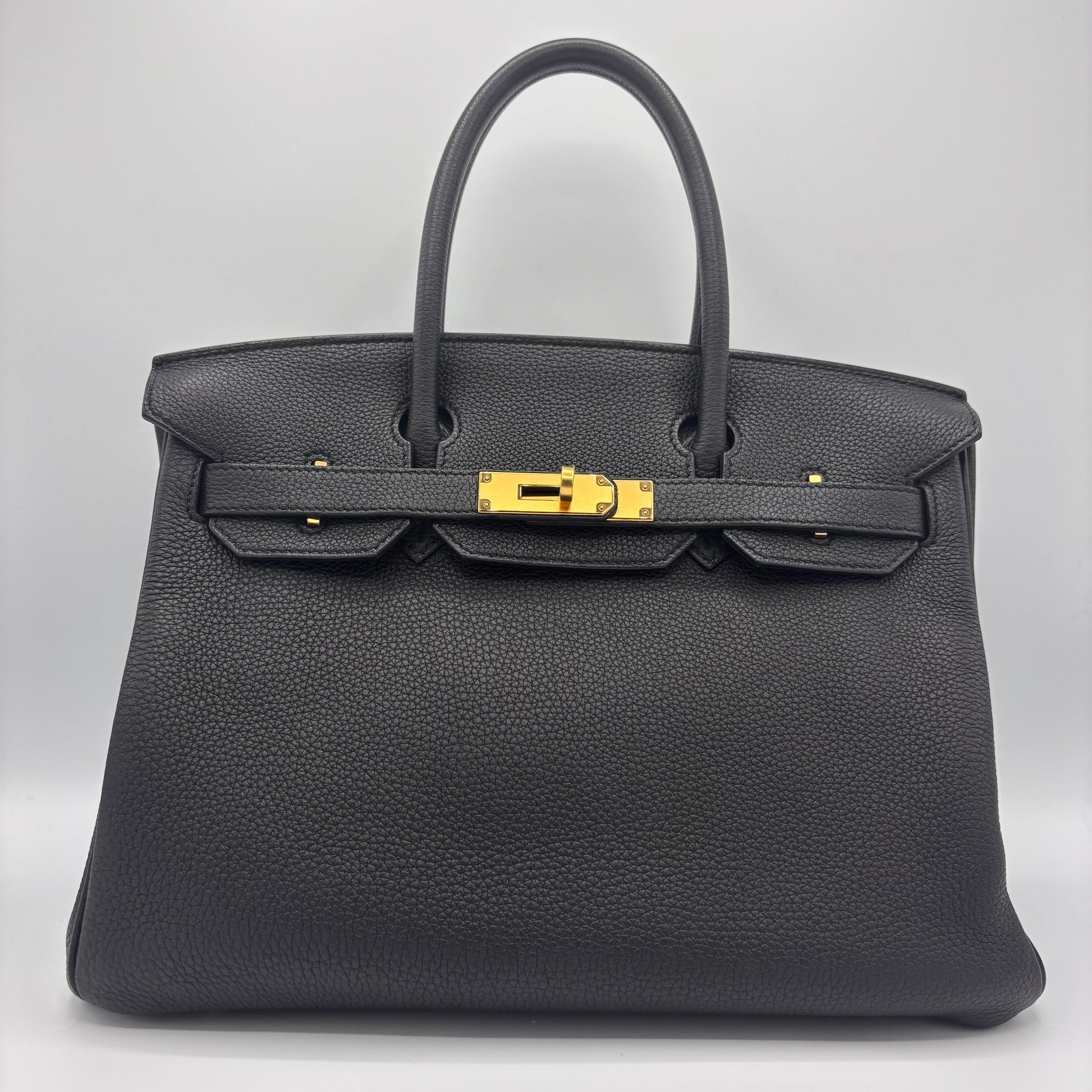 Birkin Handbag Noir Togo with Gold Hardware 30 X Stamp