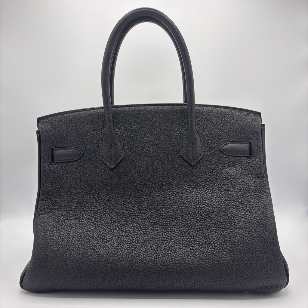 Birkin Handbag Noir Togo with Gold Hardware 30 X Stamp