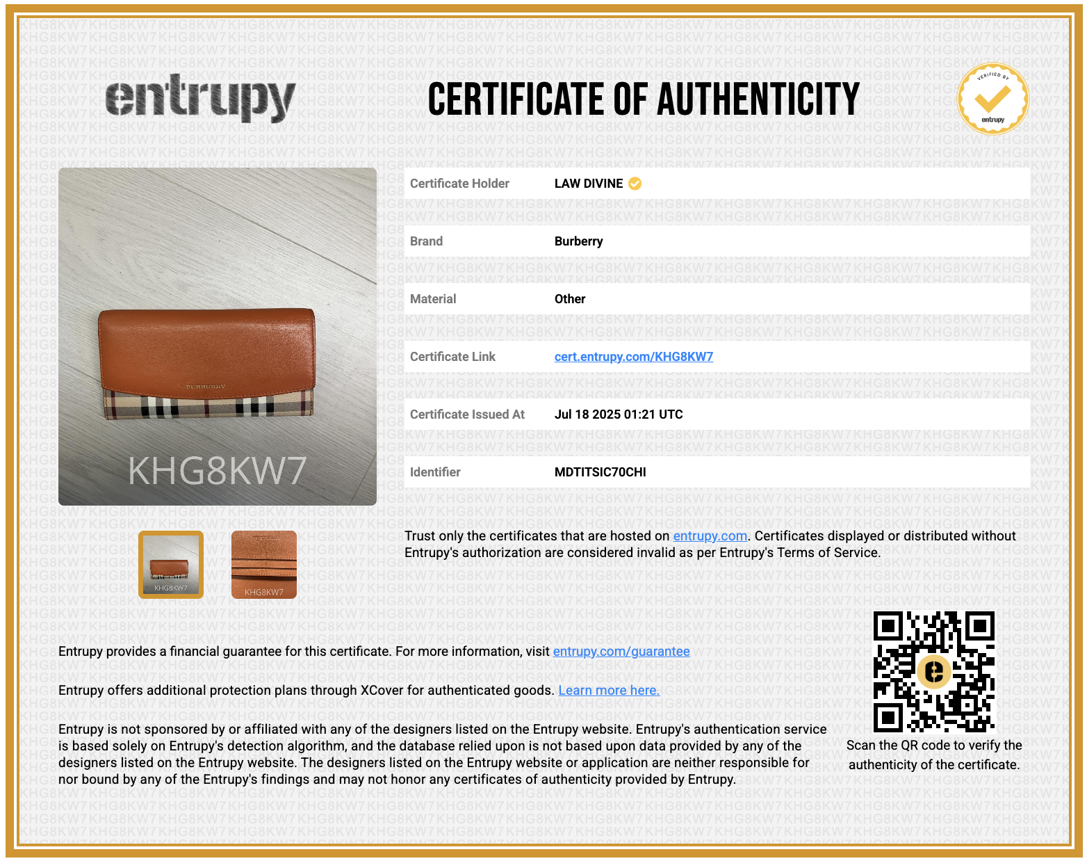 Beige/Rust Haymarket Check Canvas and Leather Flap Continental Wallet