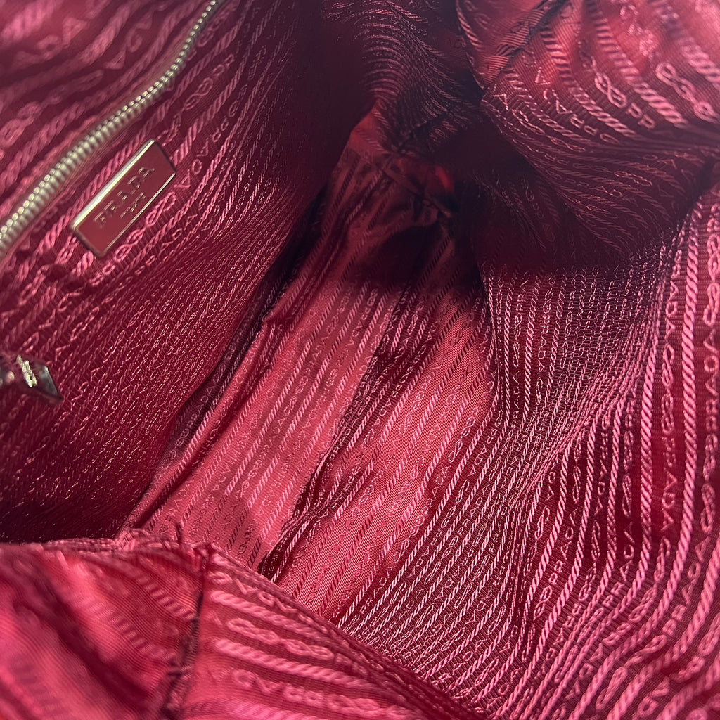 Bicolor Stripped Nylon Shopping Tote Twins