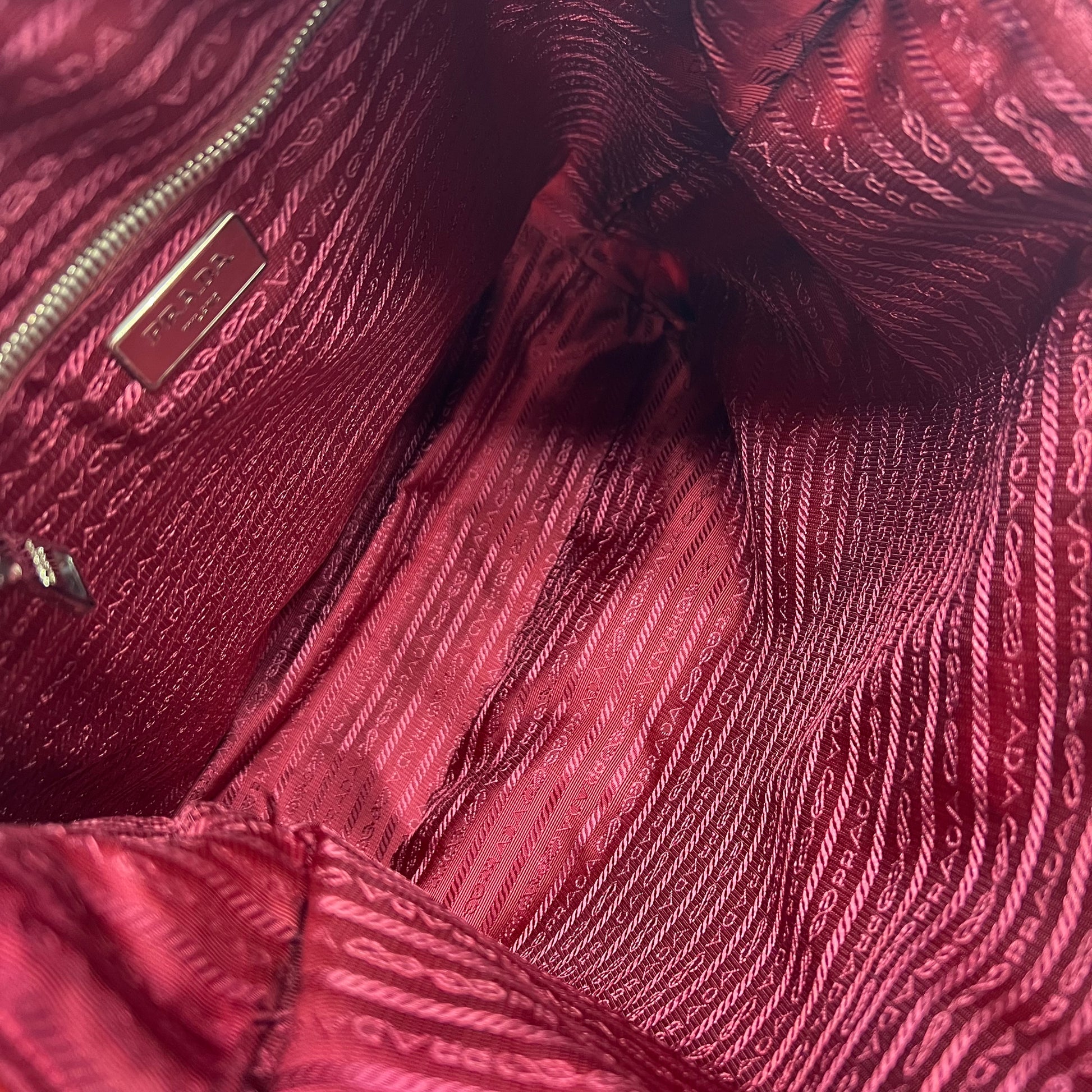 Bicolor Stripped Nylon Shopping Tote Twins