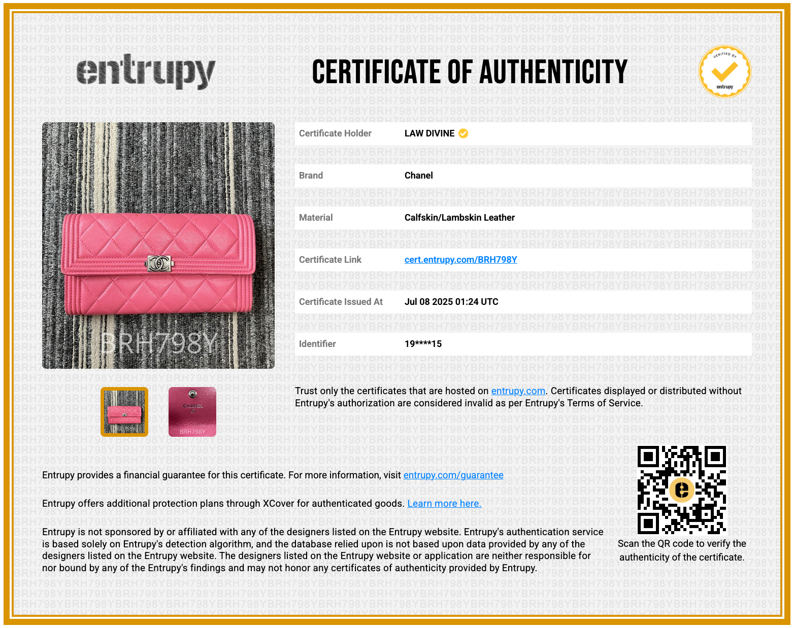 Lambskin Quilted Boy Flap Wallet Fuchsia