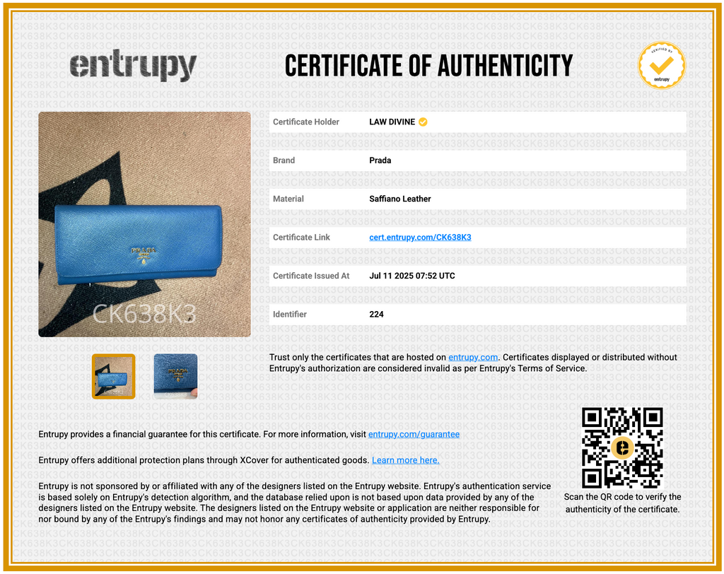 Saffiano Leather Continental Wallet in Blue