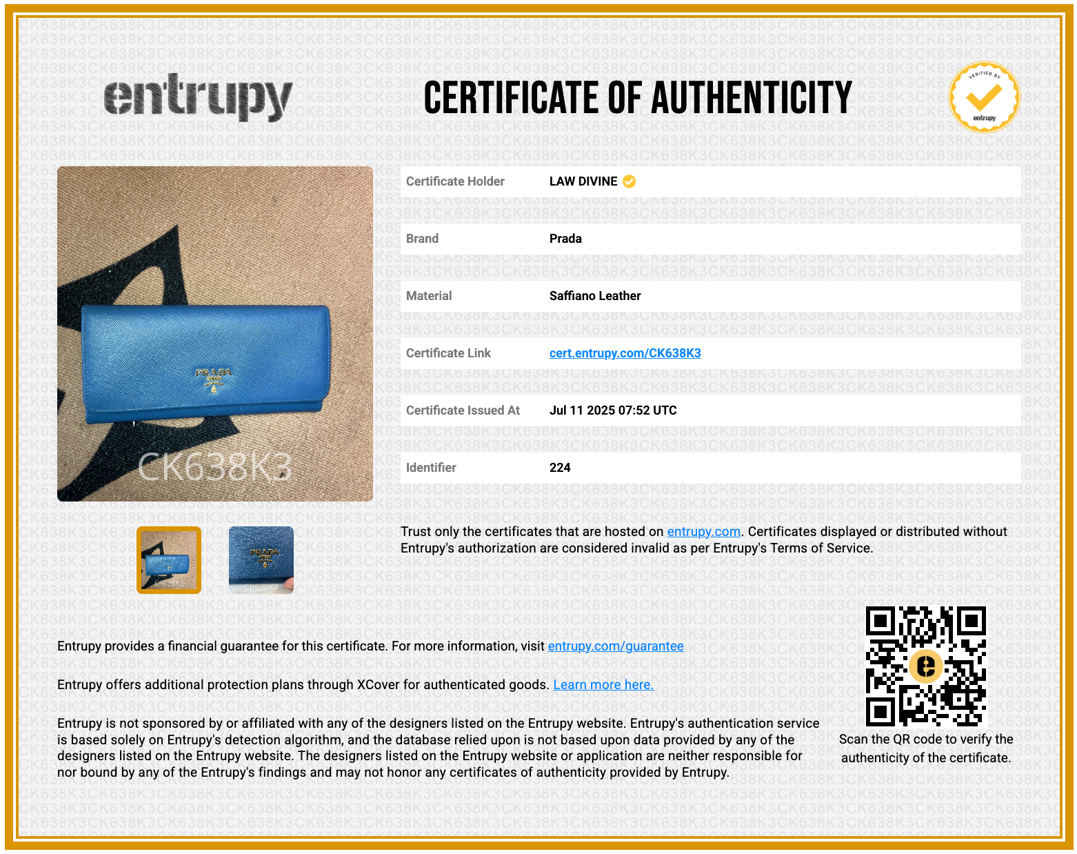 Saffiano Leather Continental Wallet in Blue
