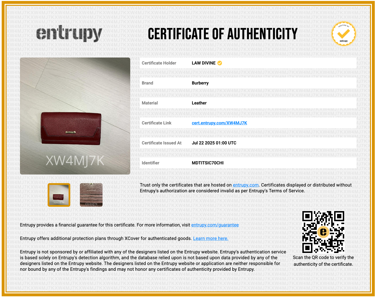 Red leather wallet