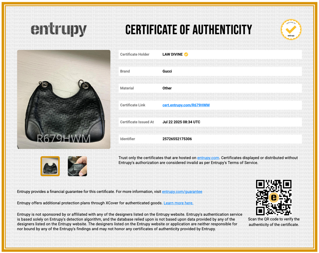 Horsebit Embossed Leather Bag Black