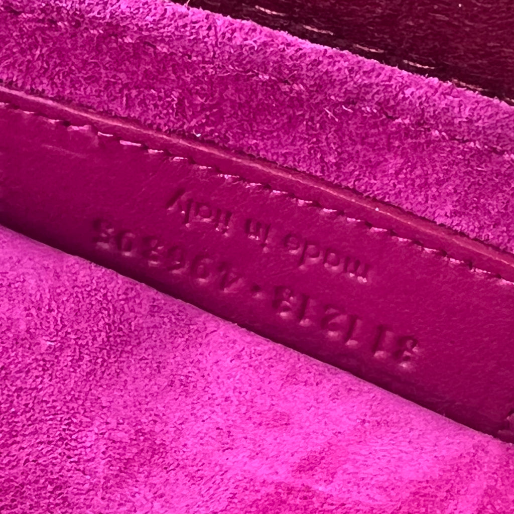 Fuchsia Pink Leather Y-Ligne Clutch Twins