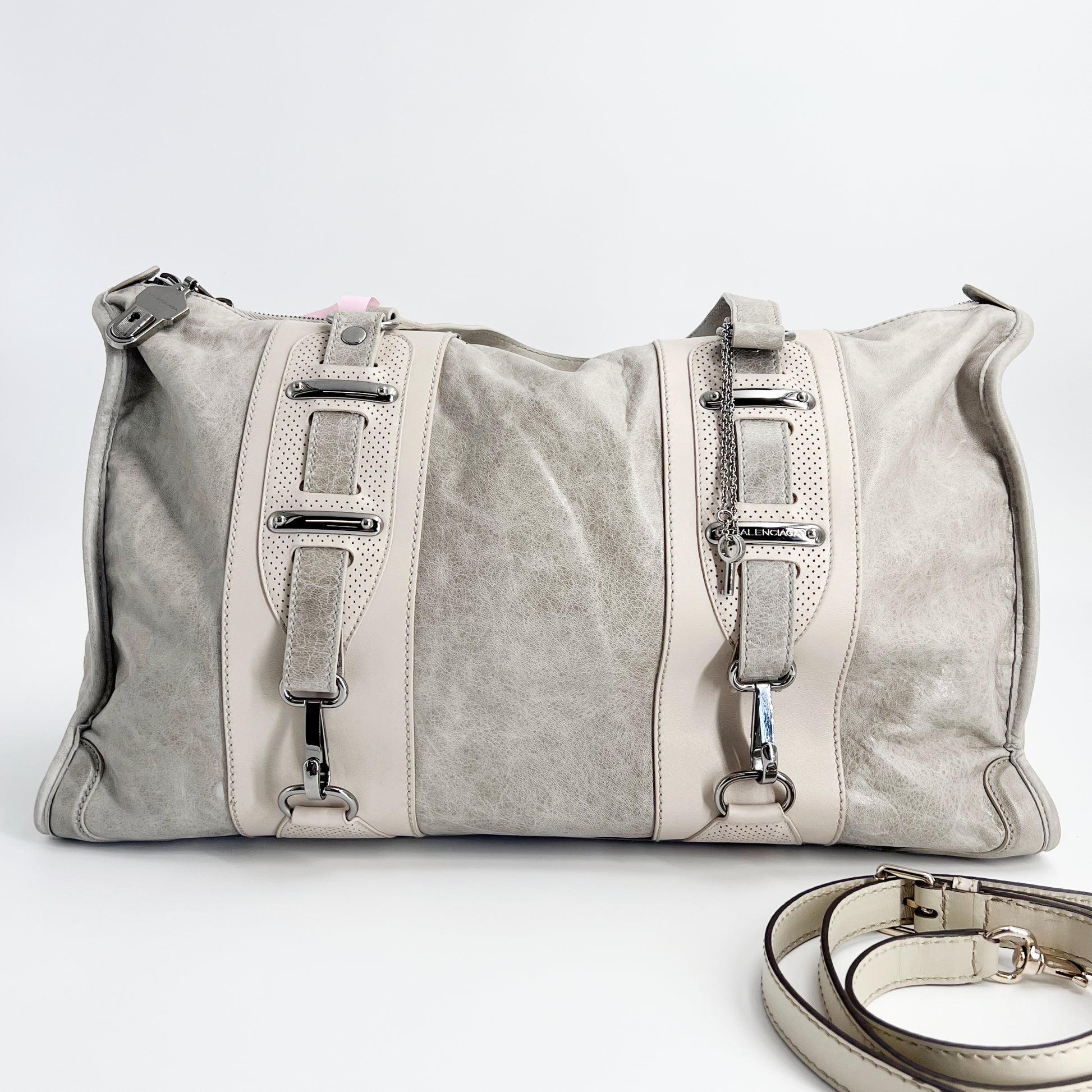 Vintage Chevre Perforated Hook Tote twins