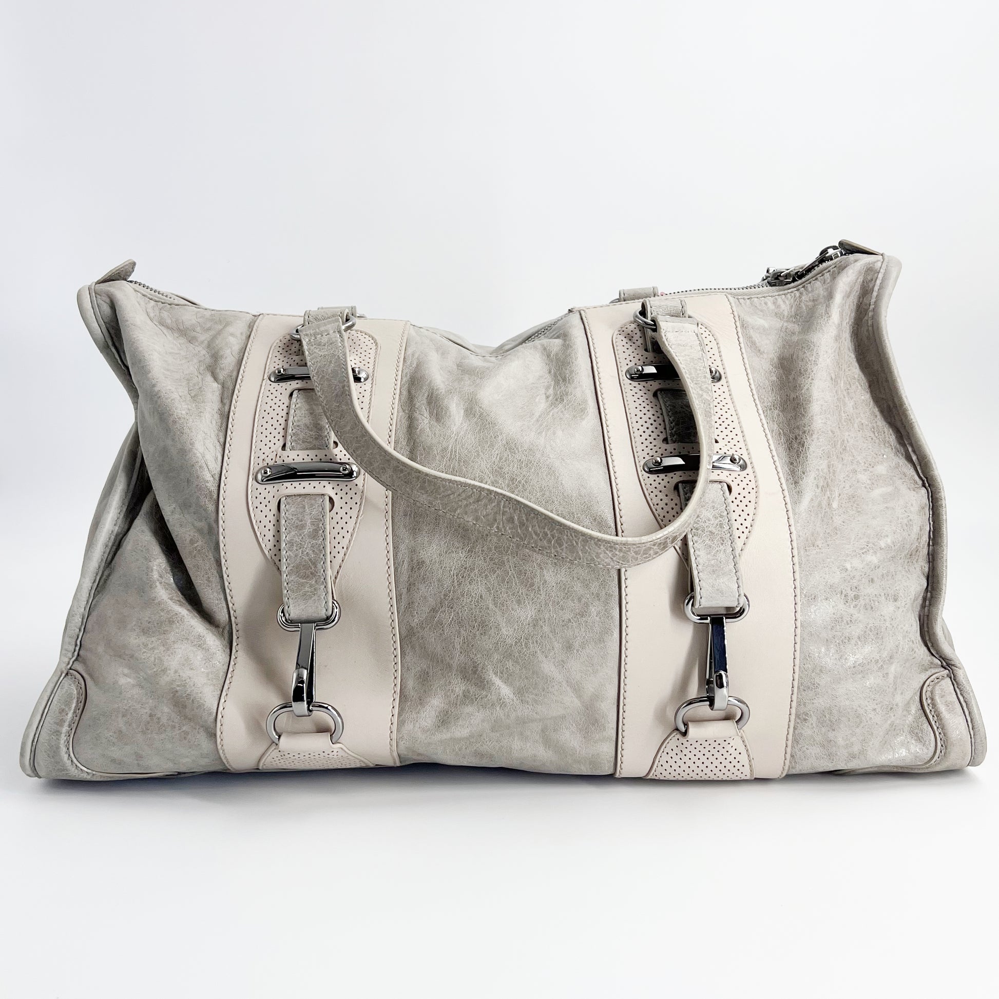 Vintage Chevre Perforated Hook Tote twins