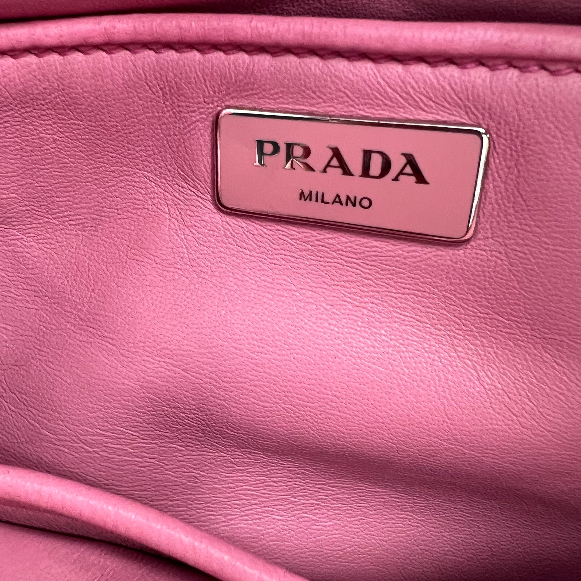 Pink Nappa Gaufre Leather Tote Bag Twins