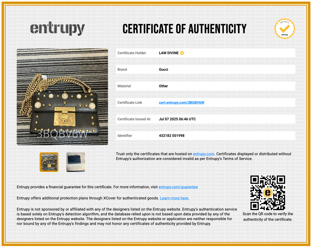 Black Small Pearl Studded Leather Padlock Crossbody