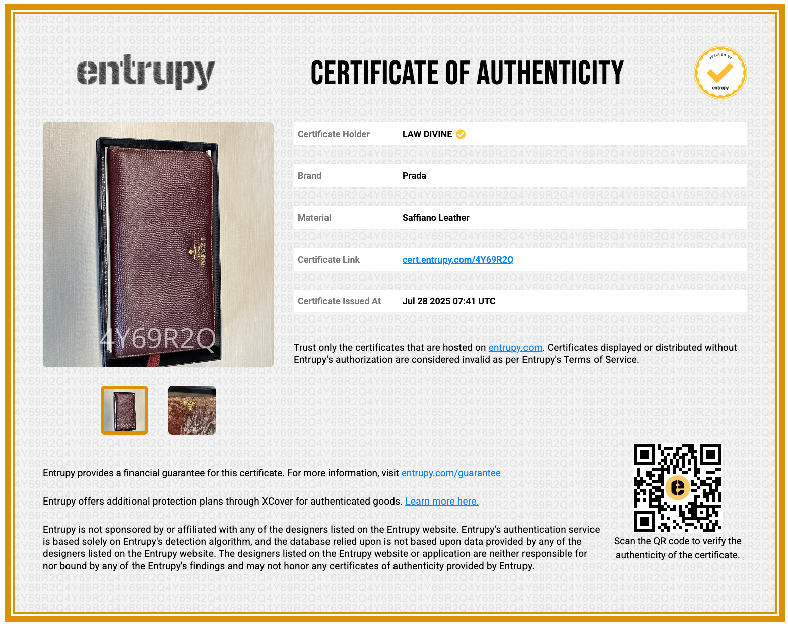 Bruciato Brown Saffiano Leather Zip Around Continental Wallet