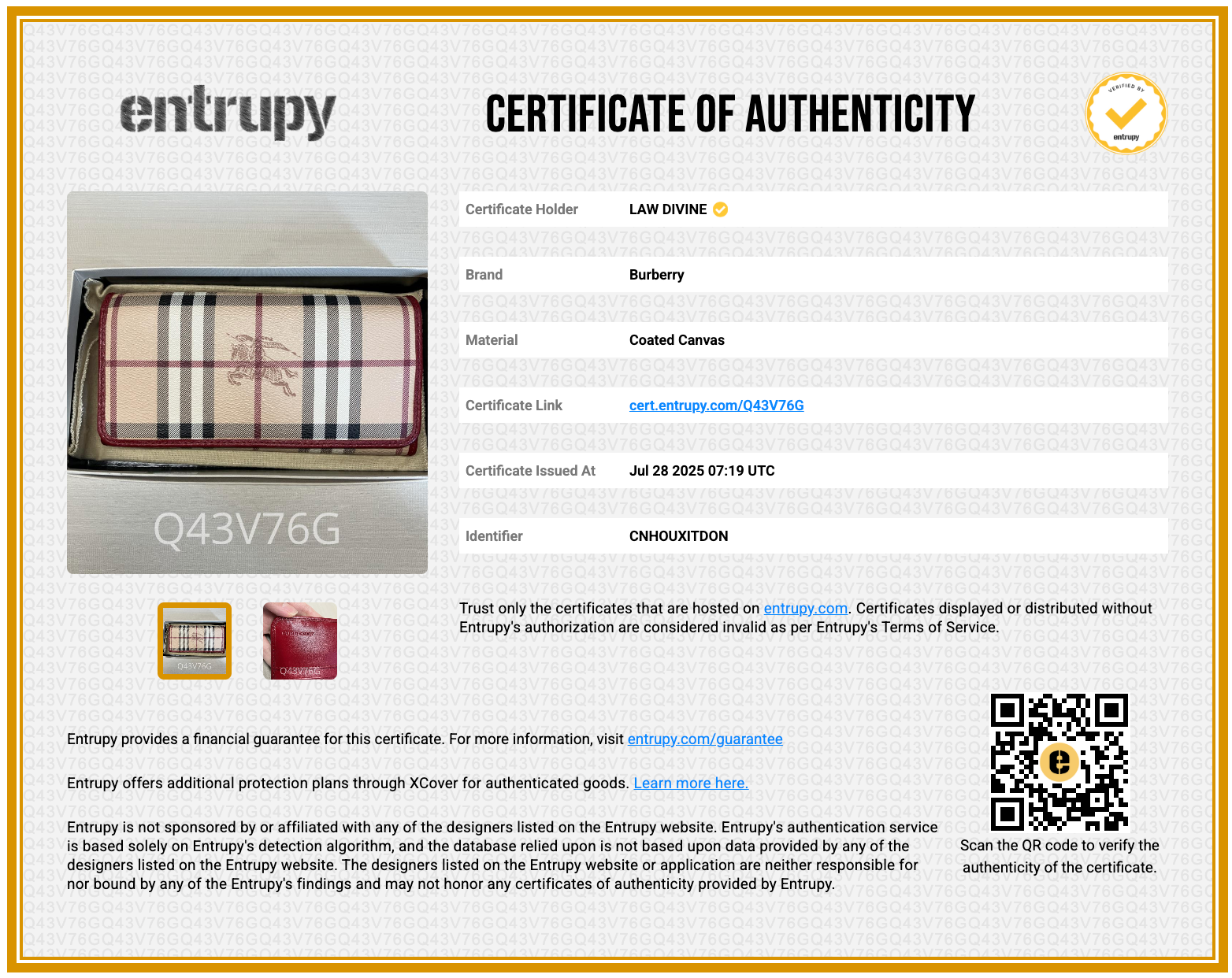 Burberry Haymarket Check Continental Wallet