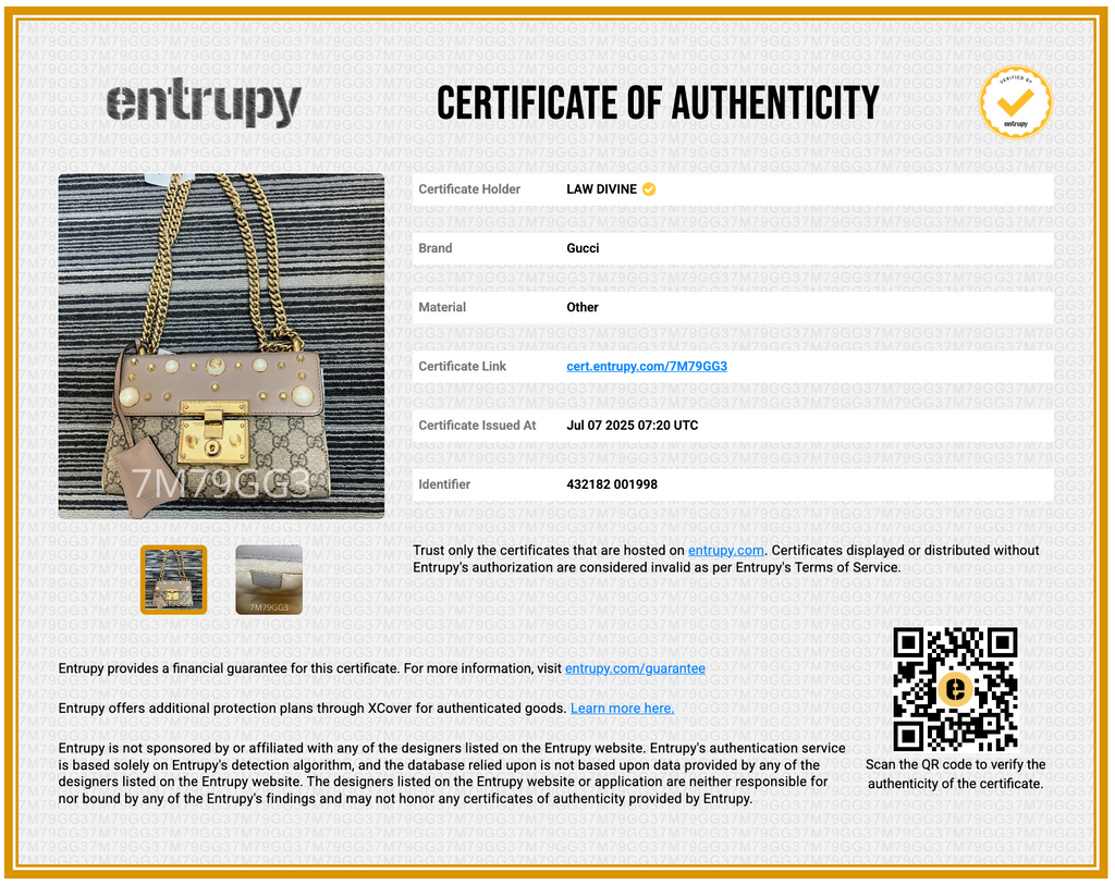 Gucci Beige/Brown GG Supreme Canvas And Leather Small Studded Padlock Shoulder Bag