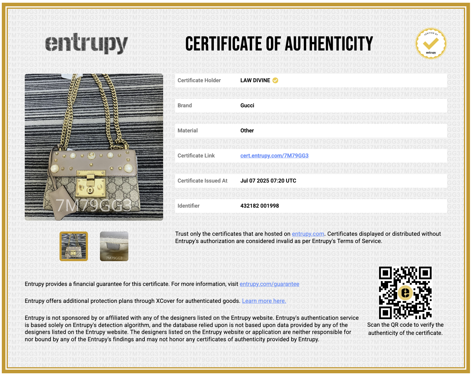 Gucci Beige/Brown GG Supreme Canvas And Leather Small Studded Padlock Shoulder Bag