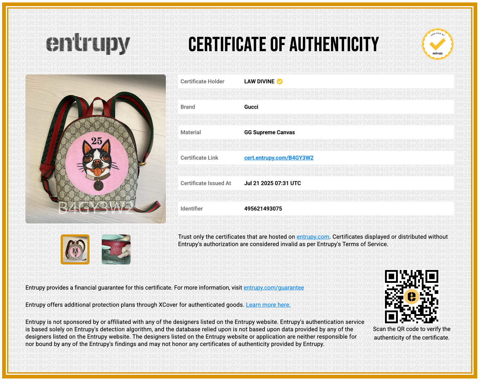 Brown GG Supreme Bosco Backpack Multiple