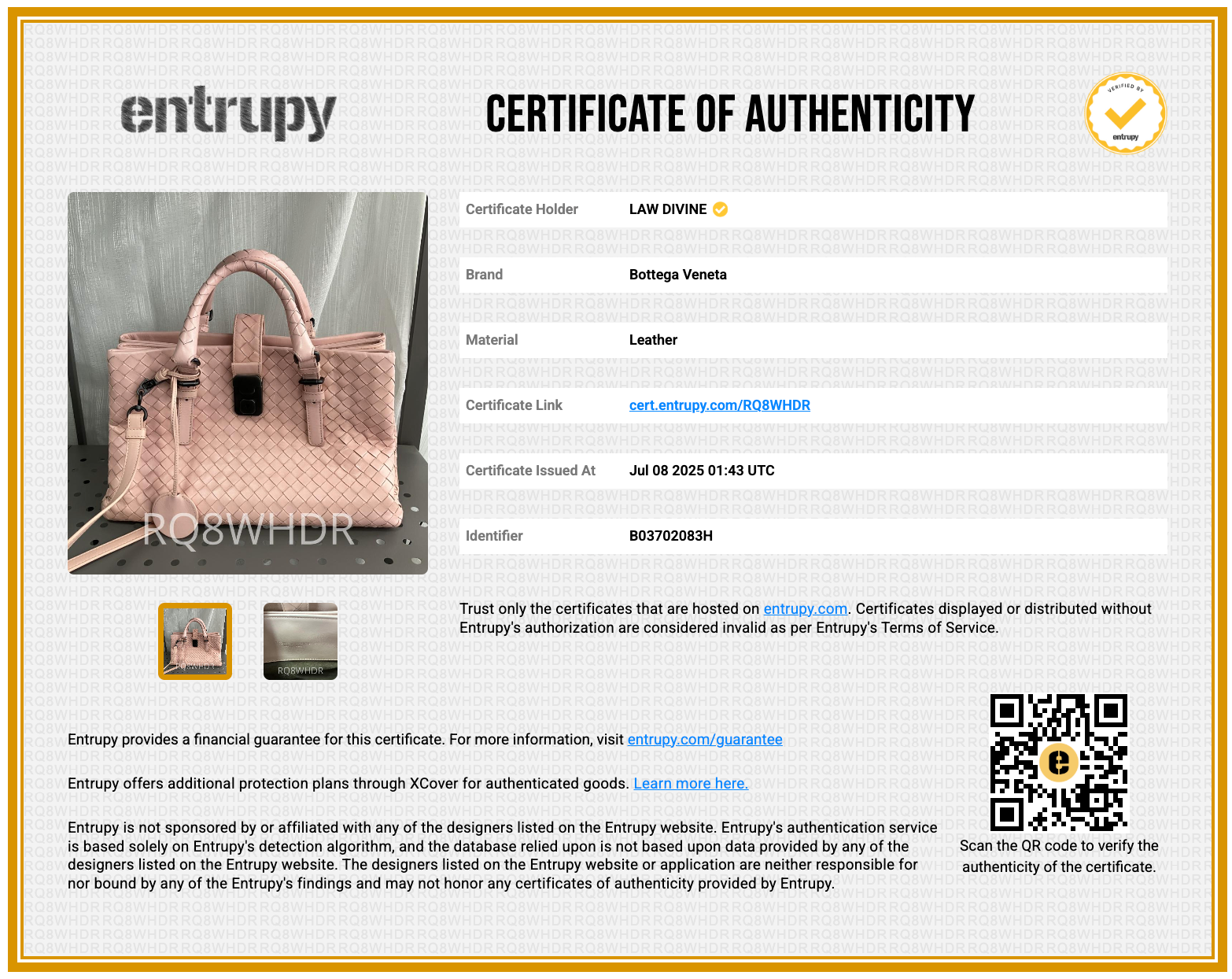 Peach Intrecciato Leather Small Roma Tote
