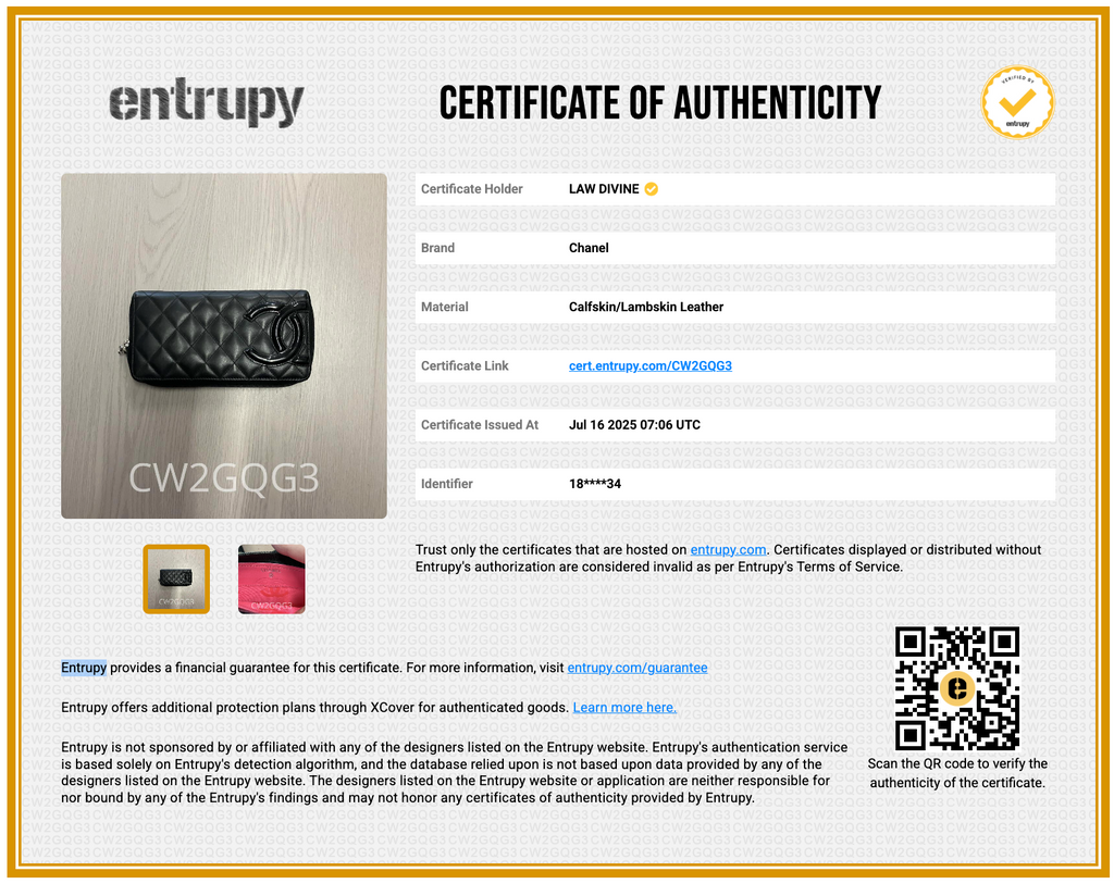 Calfskin Quilted Cambon Large Gusset Zip Around Wallet Black