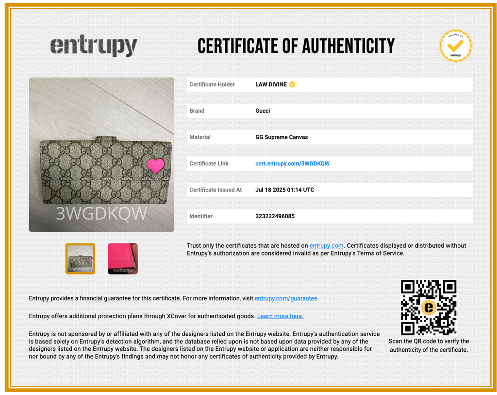 GG Supreme Monogram Continental Heart Wallet